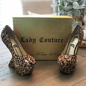 Lady Couture Leopard Print Platform Heels